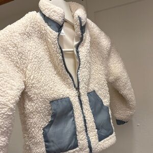 Cozy White and Gray Kids Jacket